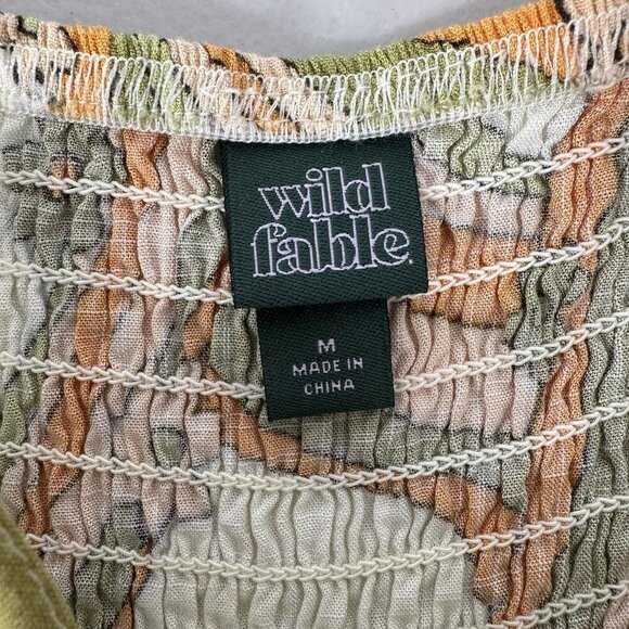 Wild Fable Babydoll Mini Dress Size M 60s Floral Retro Hippie 70s Boho - Picture 4 of 10